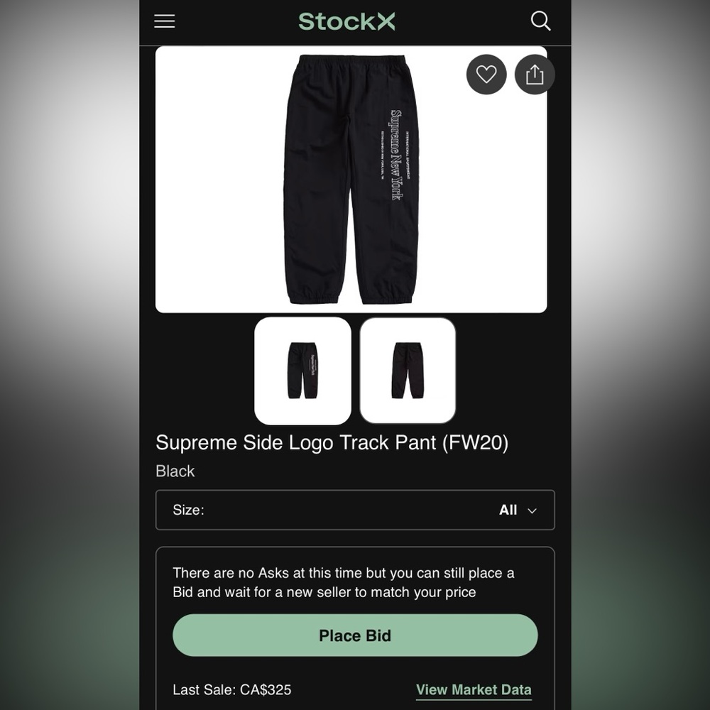 Supreme track pants